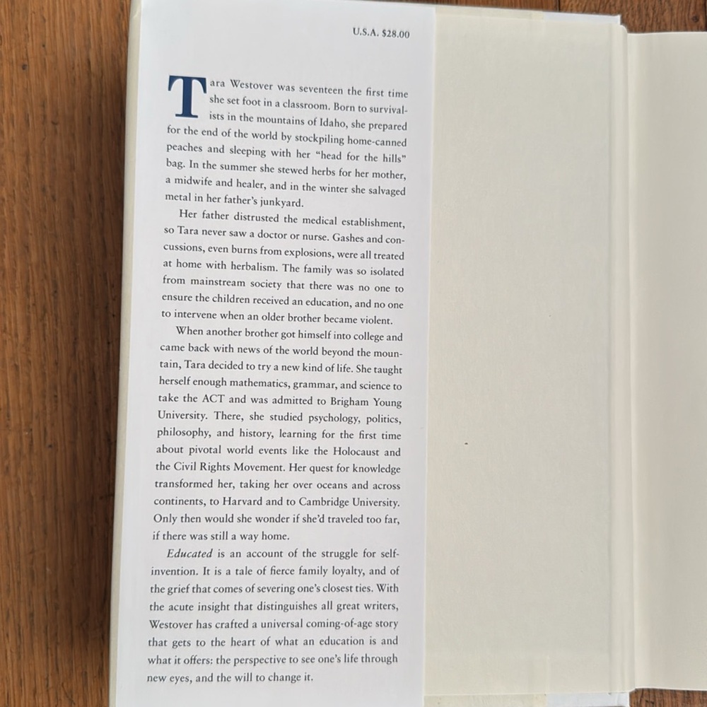 📚Hardcover book: Educated by Tara Westover. - Picture 2 of 3